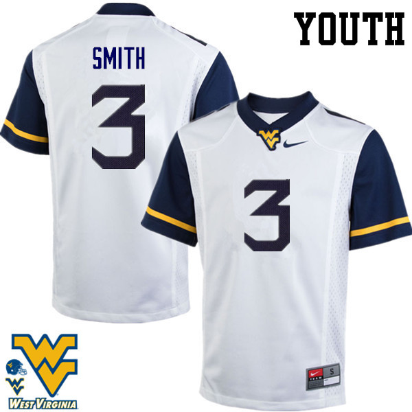 NCAA Youth Al-Rasheed Benton West Virginia Mountaineers White #3 Nike Stitched Football College Authentic Jersey US23H58NI